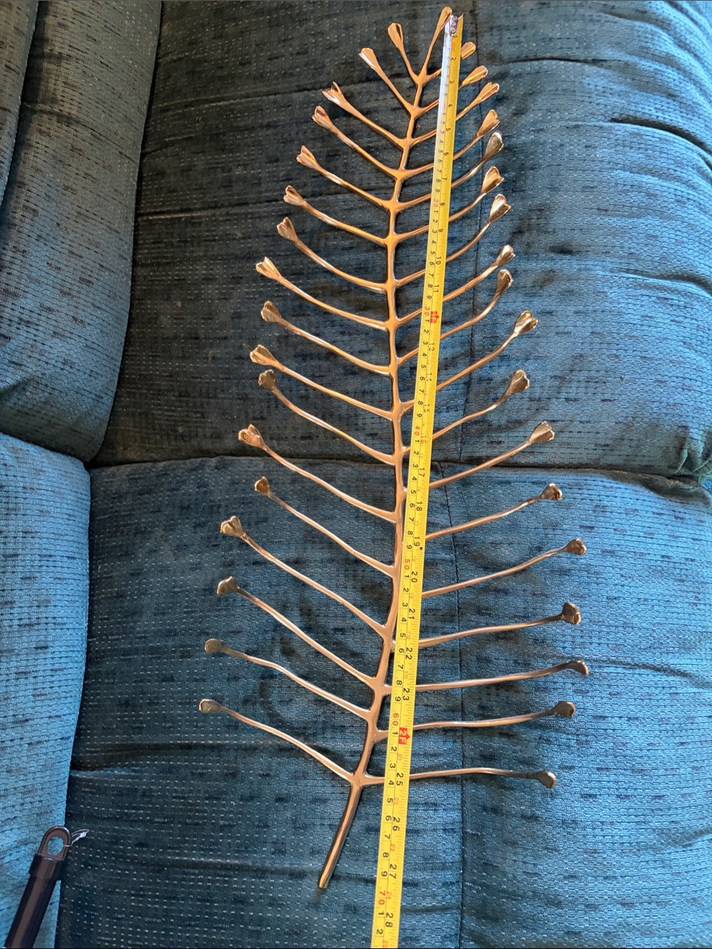 Decorative Metallic Leaf Wall Accent - Brass Tone